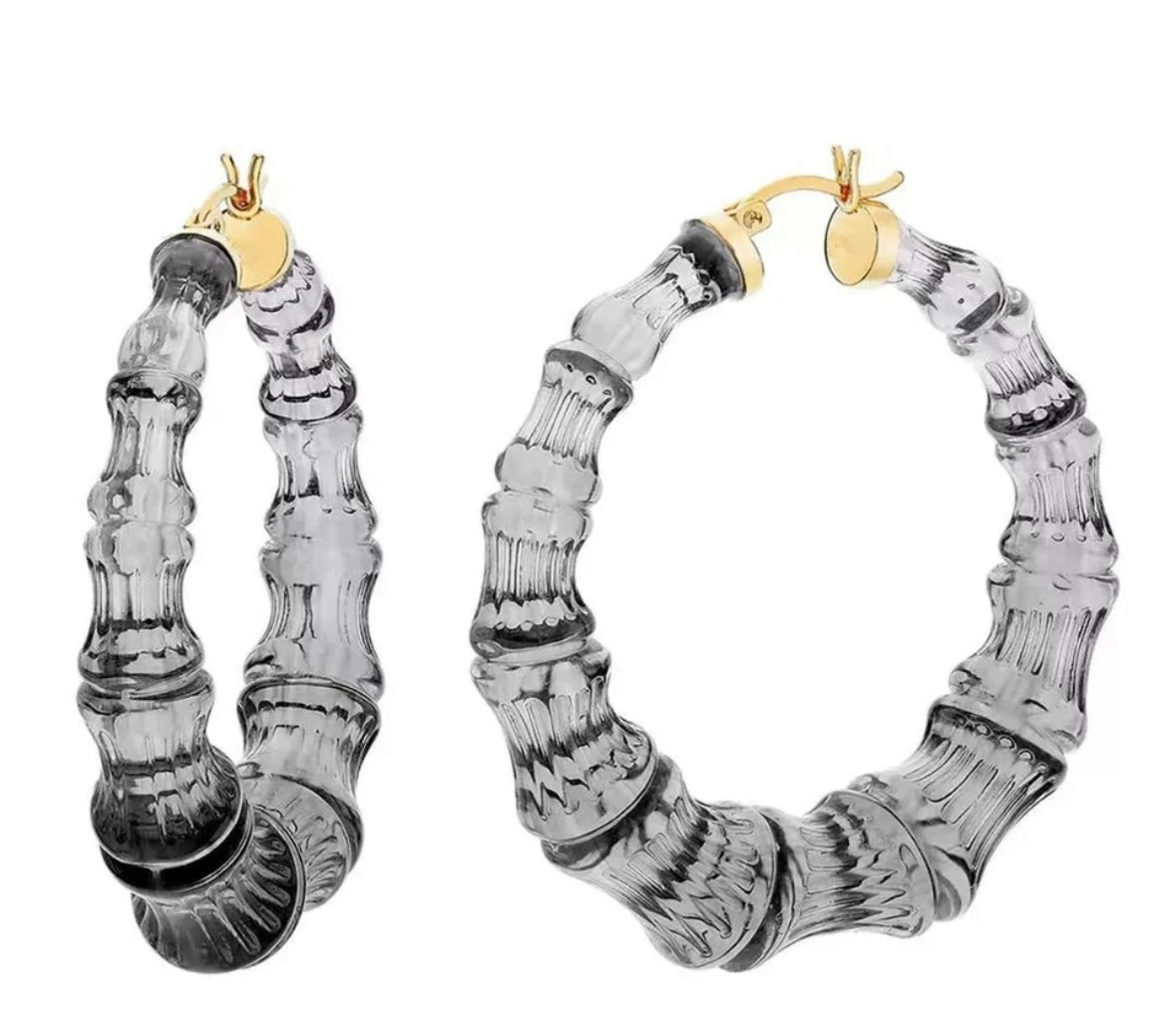 CRYSTAL CLEAR BAMBOO HOOPS (ROUND)