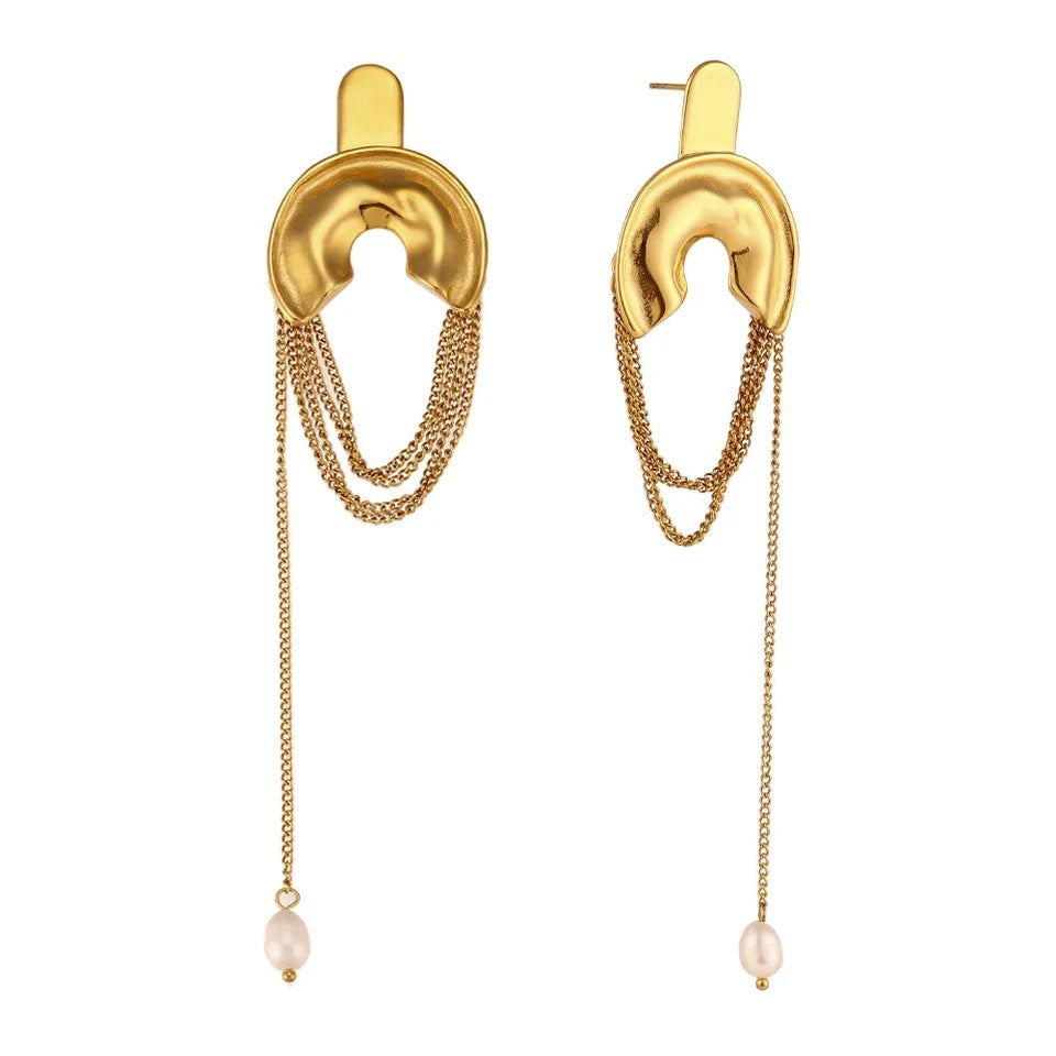 LEAH STATEMENT EARRINGS (STAINLESS STEEL)