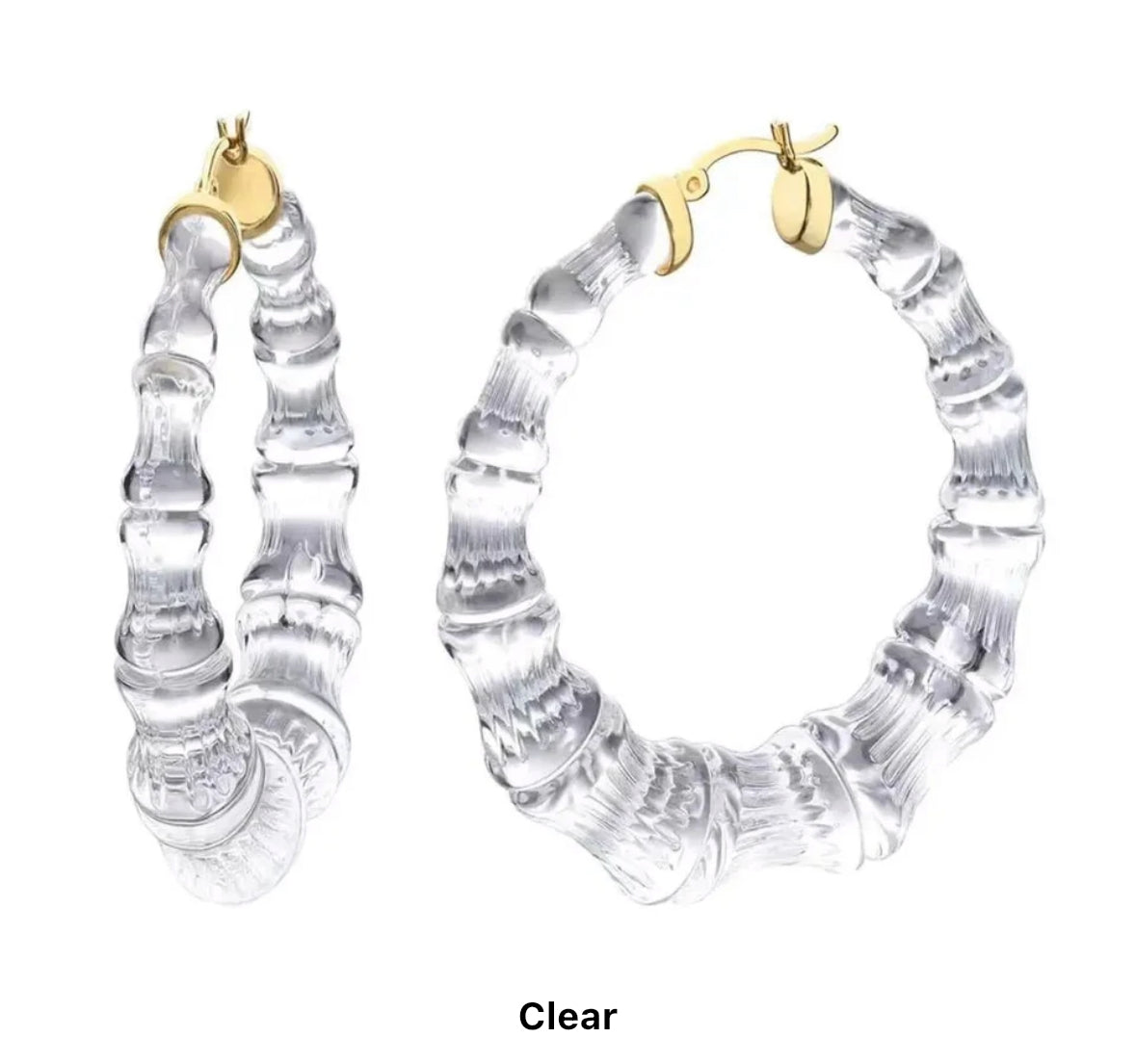 CRYSTAL CLEAR BAMBOO HOOPS (ROUND)