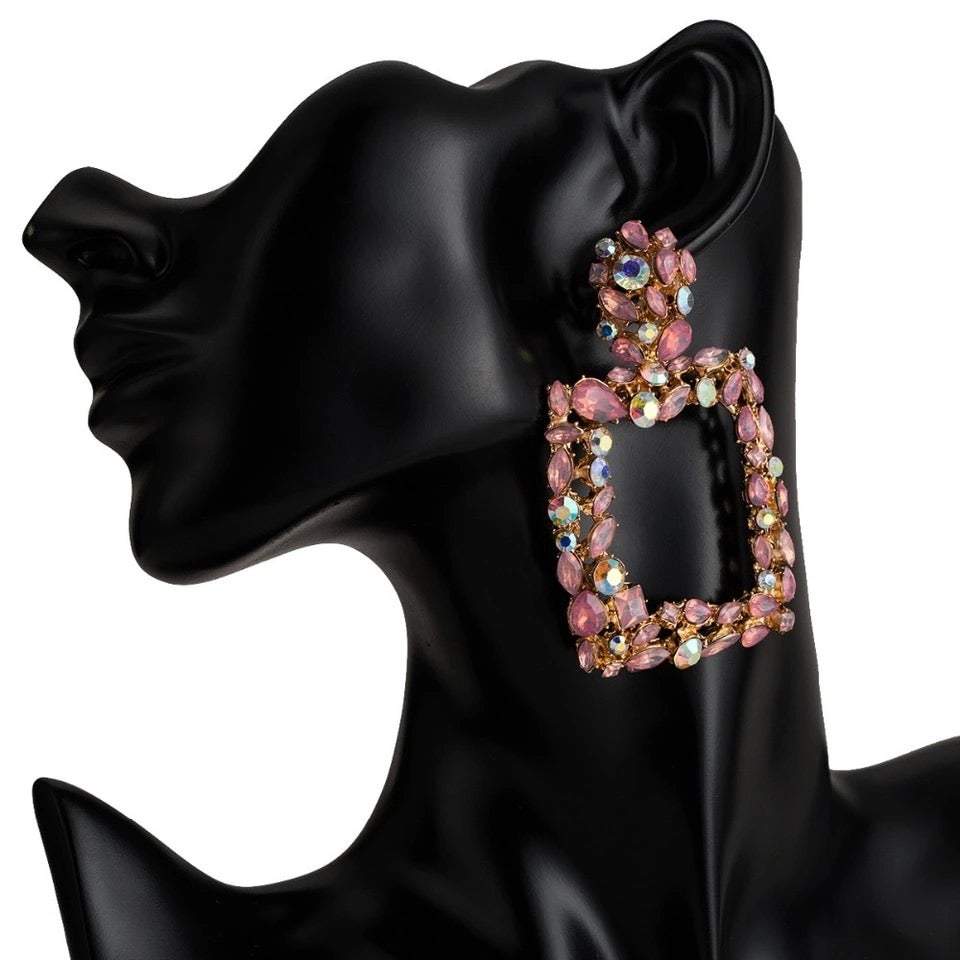 GLITZY SQUARE EARRINGS