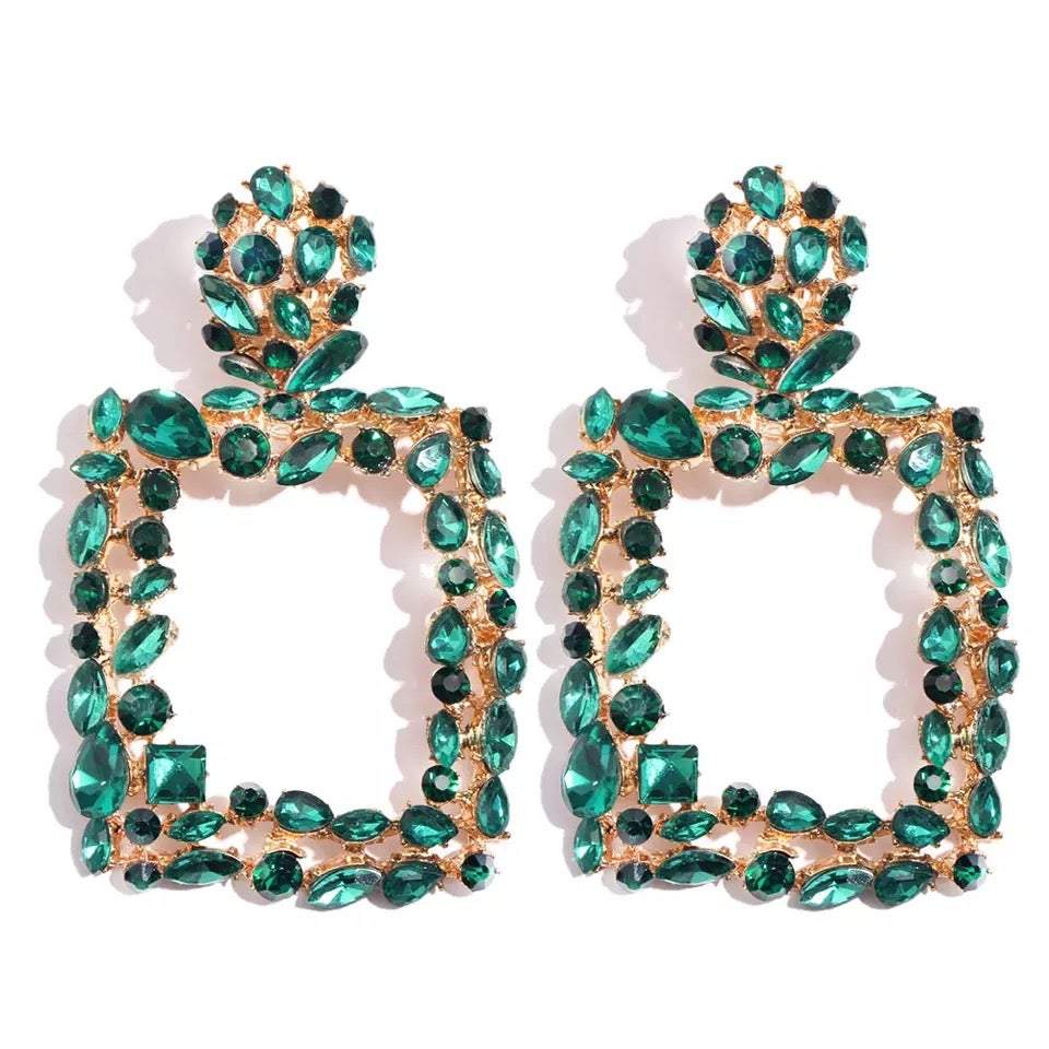GLITZY SQUARE EARRINGS