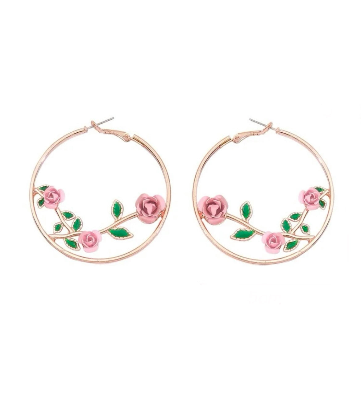 CAMELLIA HOOP EARRINGS