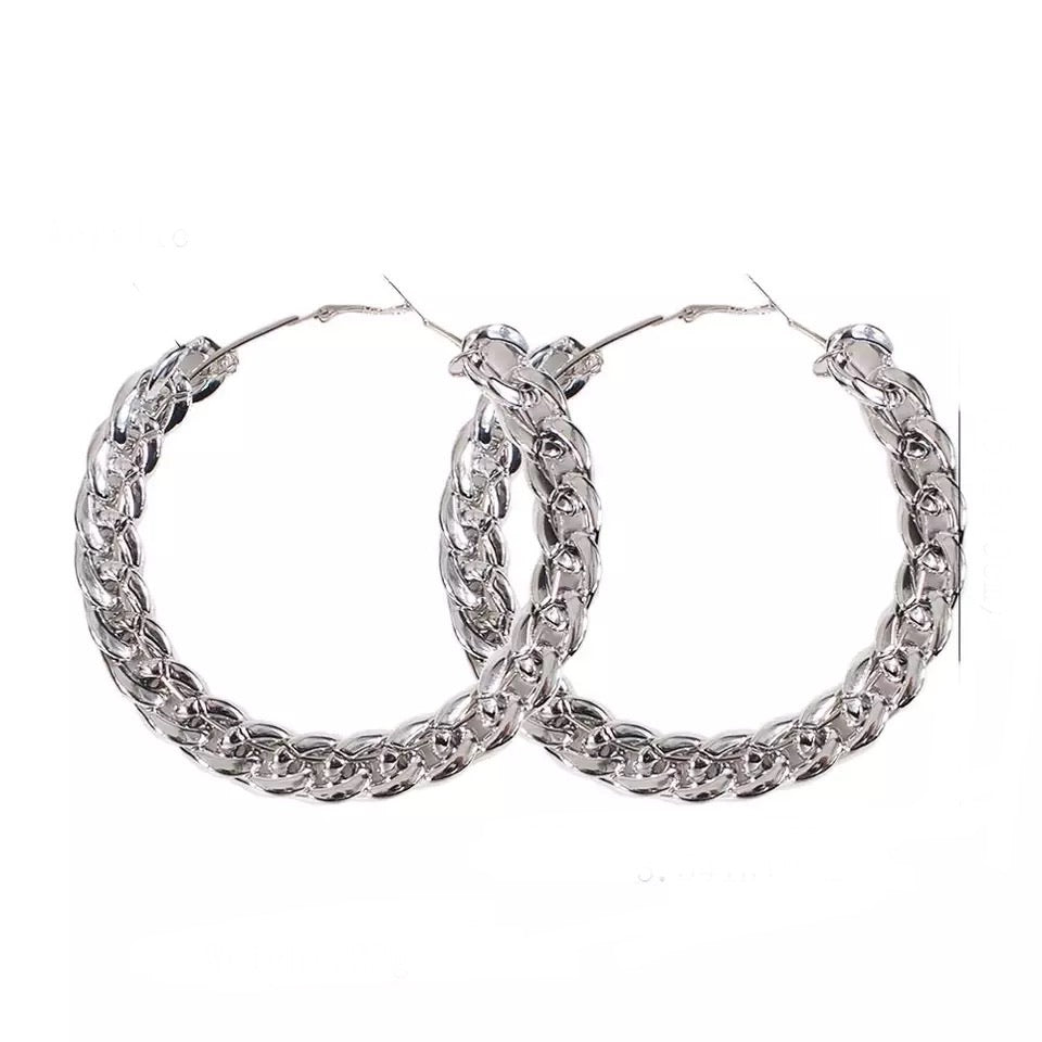 CUBAN LINK HOOP EARRINGS