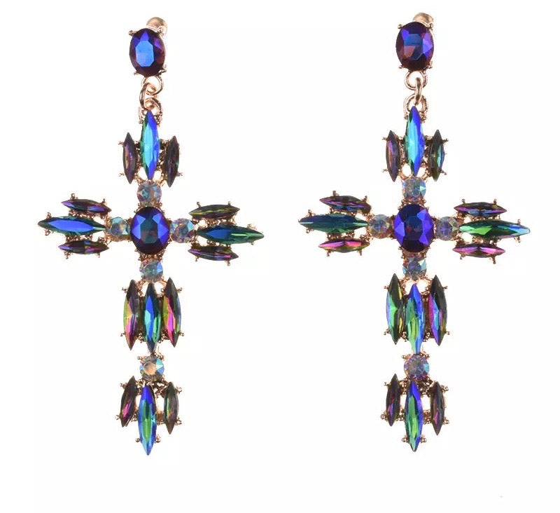 GLAM CROSS EARRINGS