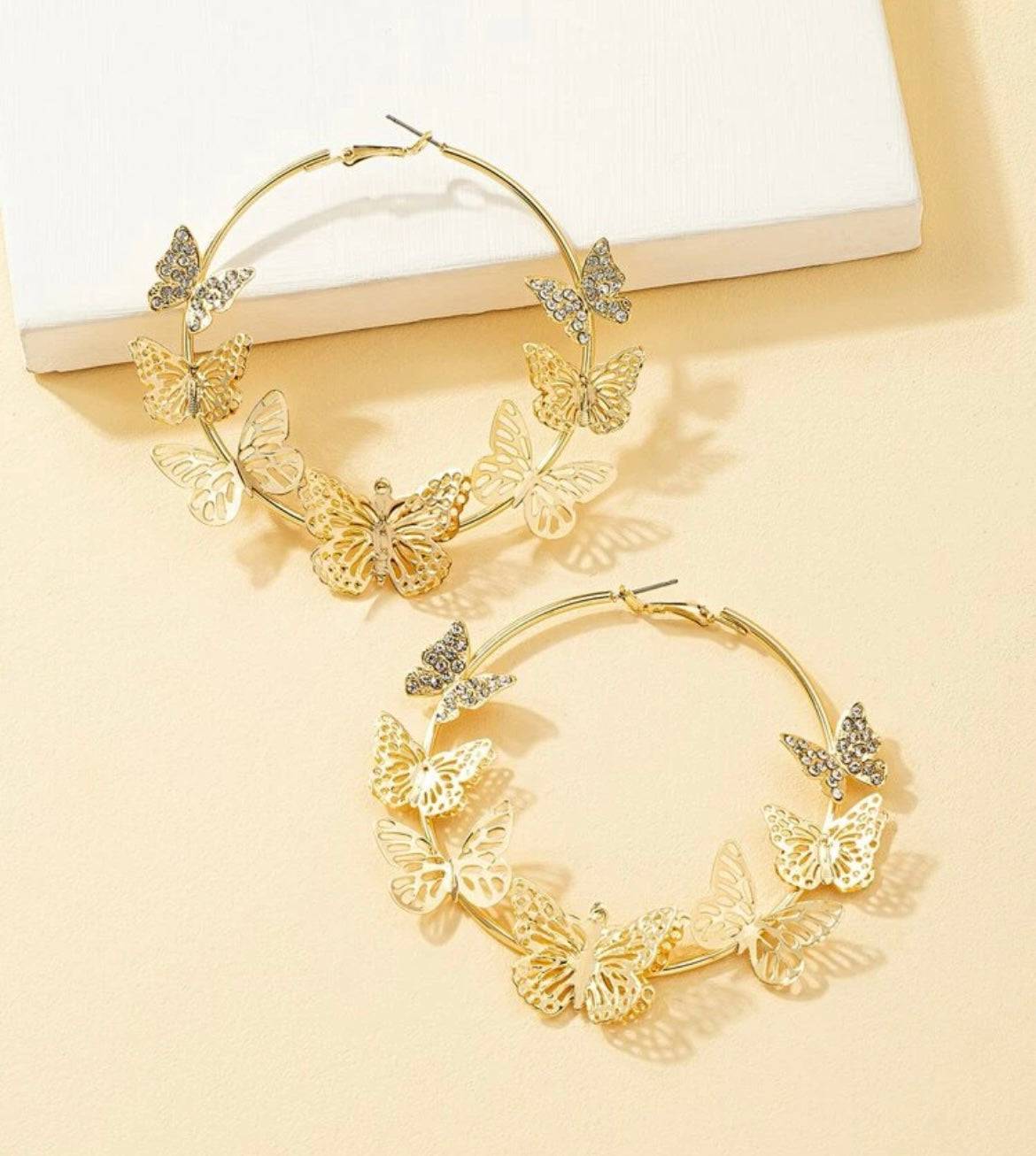 BUTTERFLY HOOP EARRINGS