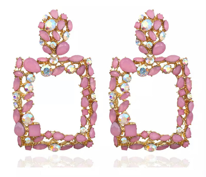 GLITZY SQUARE EARRINGS
