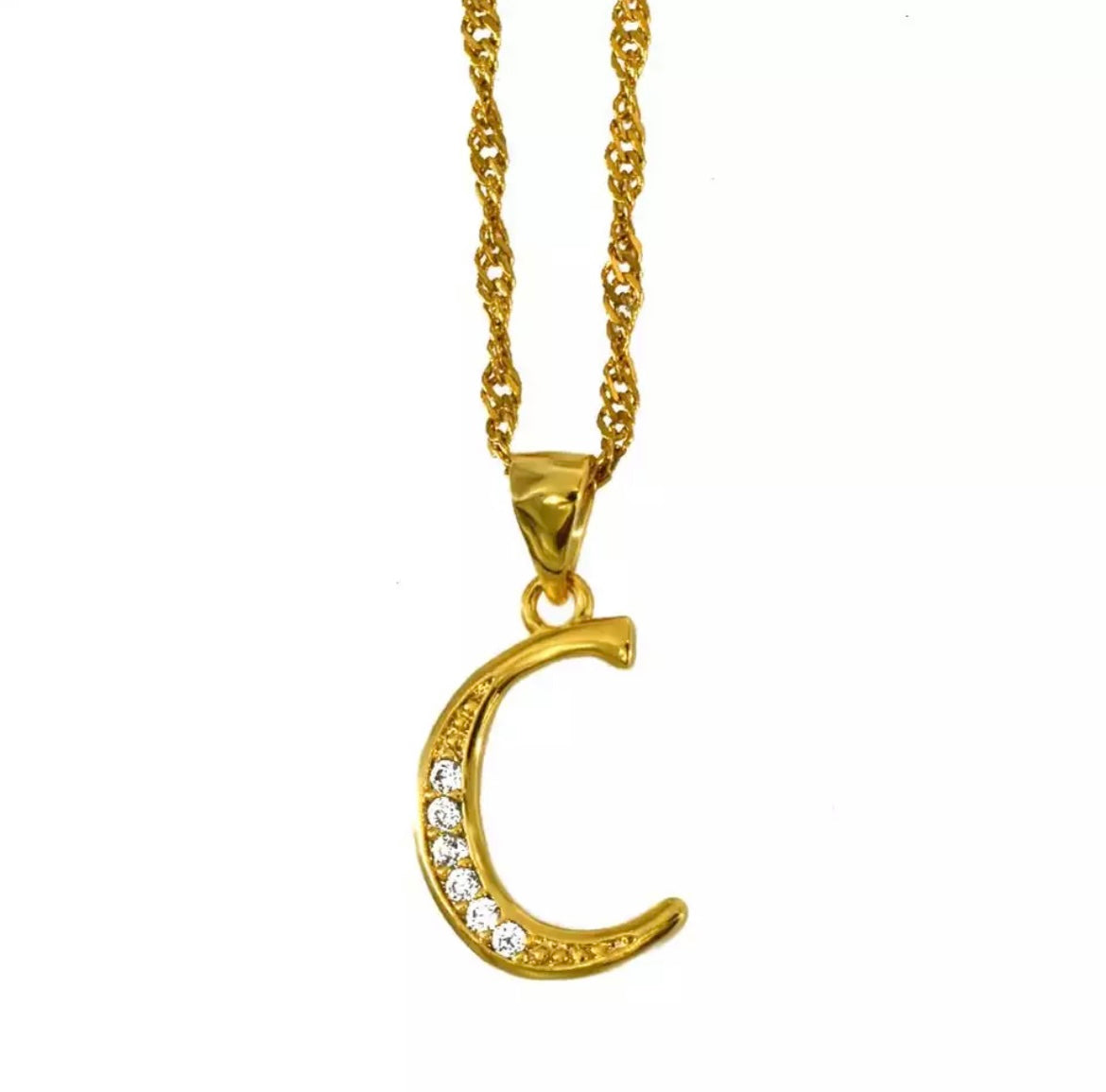 STAINLESS STEEL INITIAL NECKLACE(45cm)