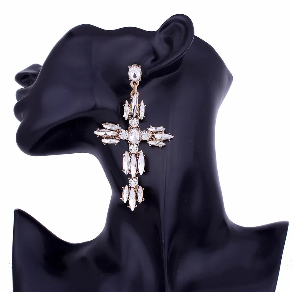 GLAM CROSS EARRINGS