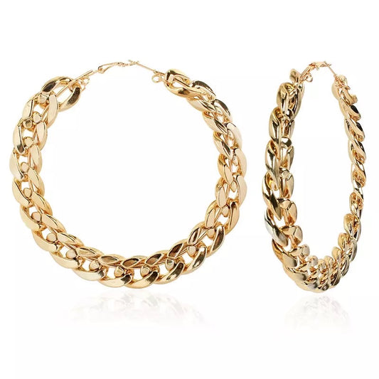 CUBAN LINK HOOP EARRINGS