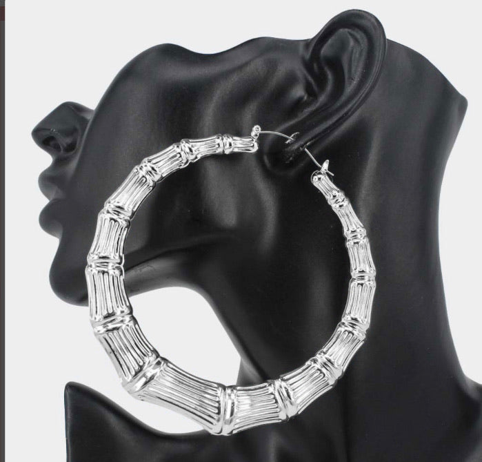 BAMBOO HOOP EARRINGS