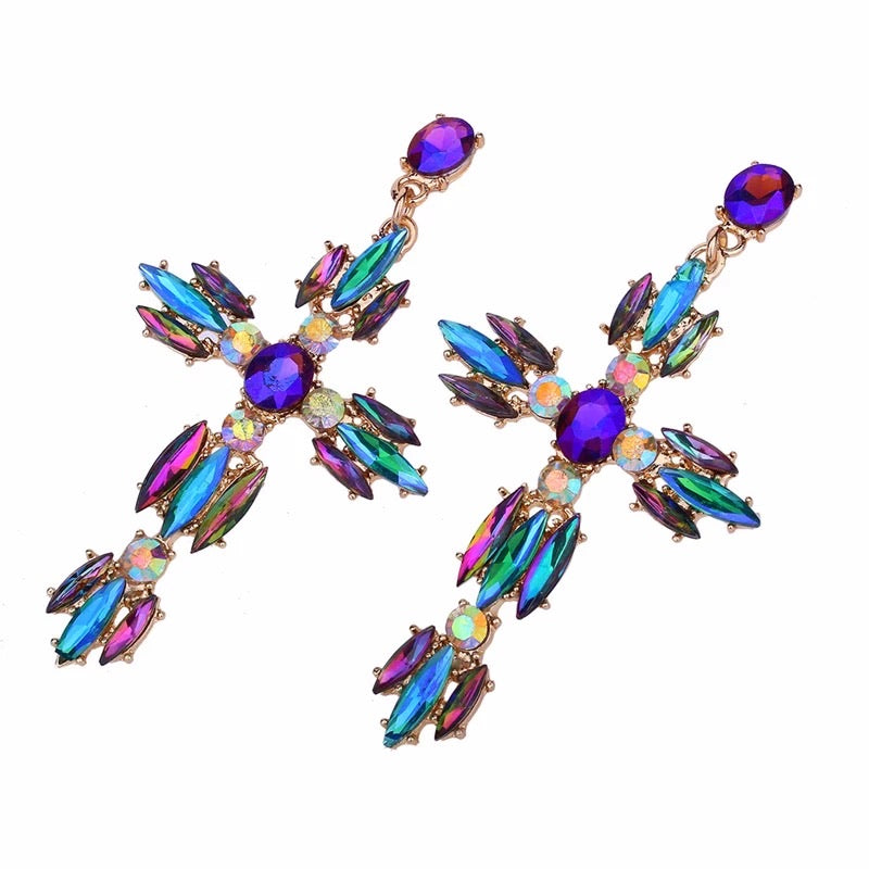 GLAM CROSS EARRINGS