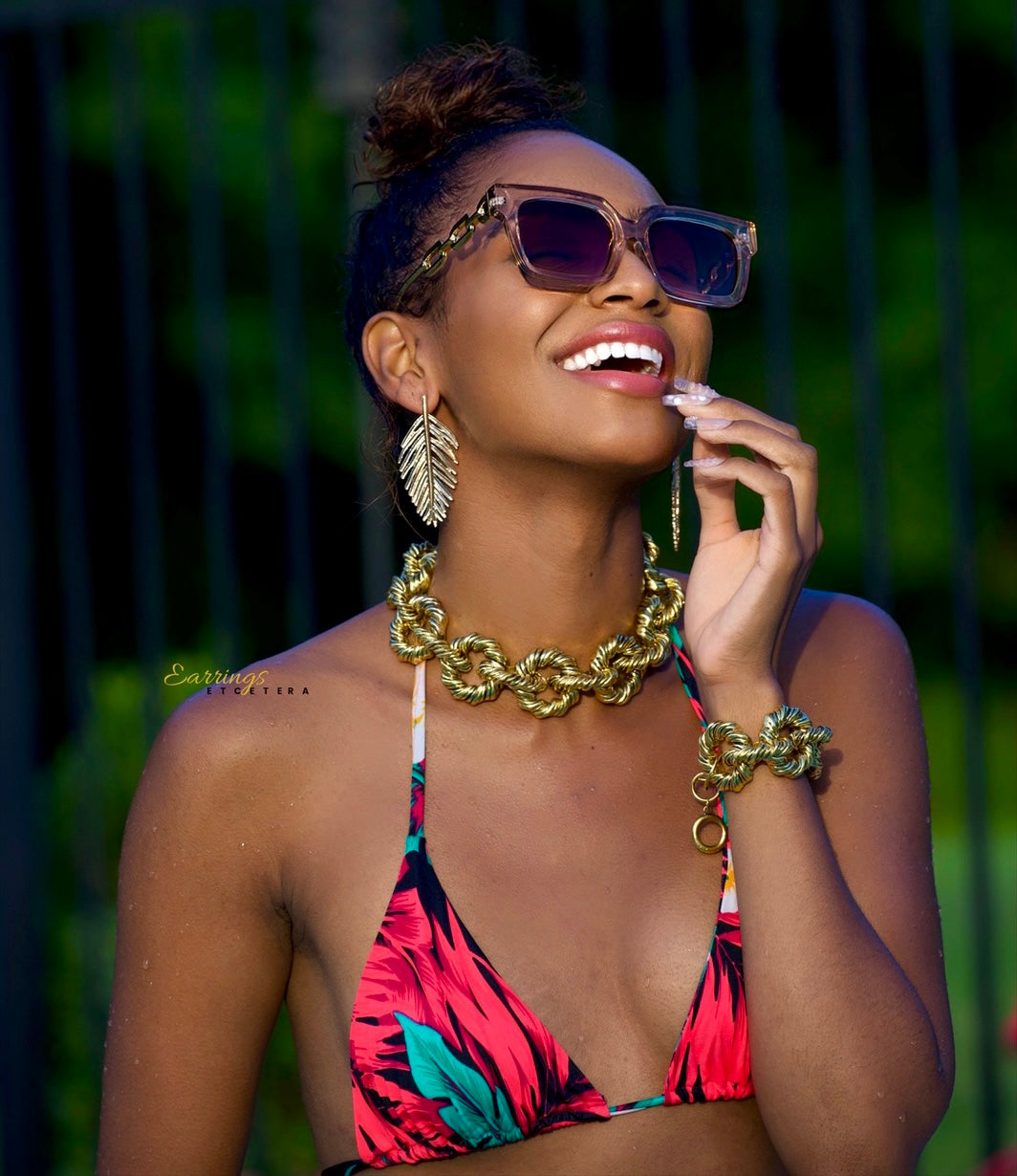 ROYAL PALM STATEMENT EARRINGS