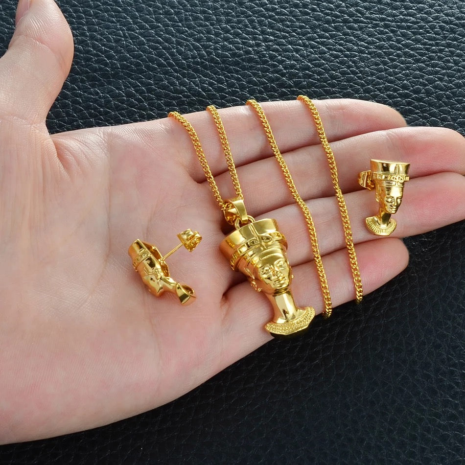 NEFERTITI 3D NECKLACE SET