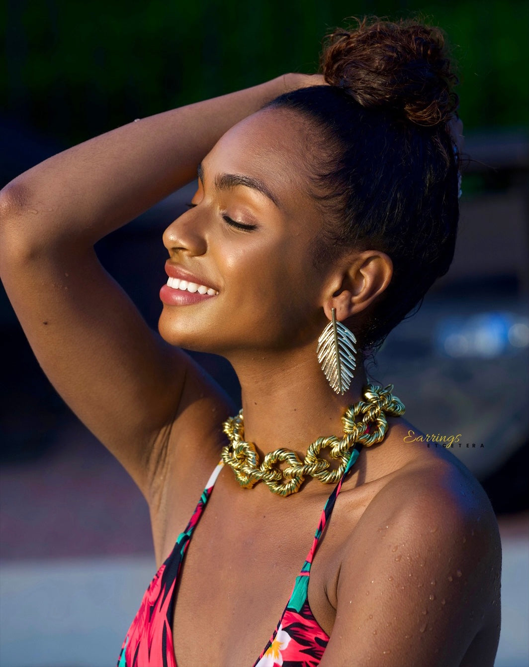 ROYAL PALM STATEMENT EARRINGS