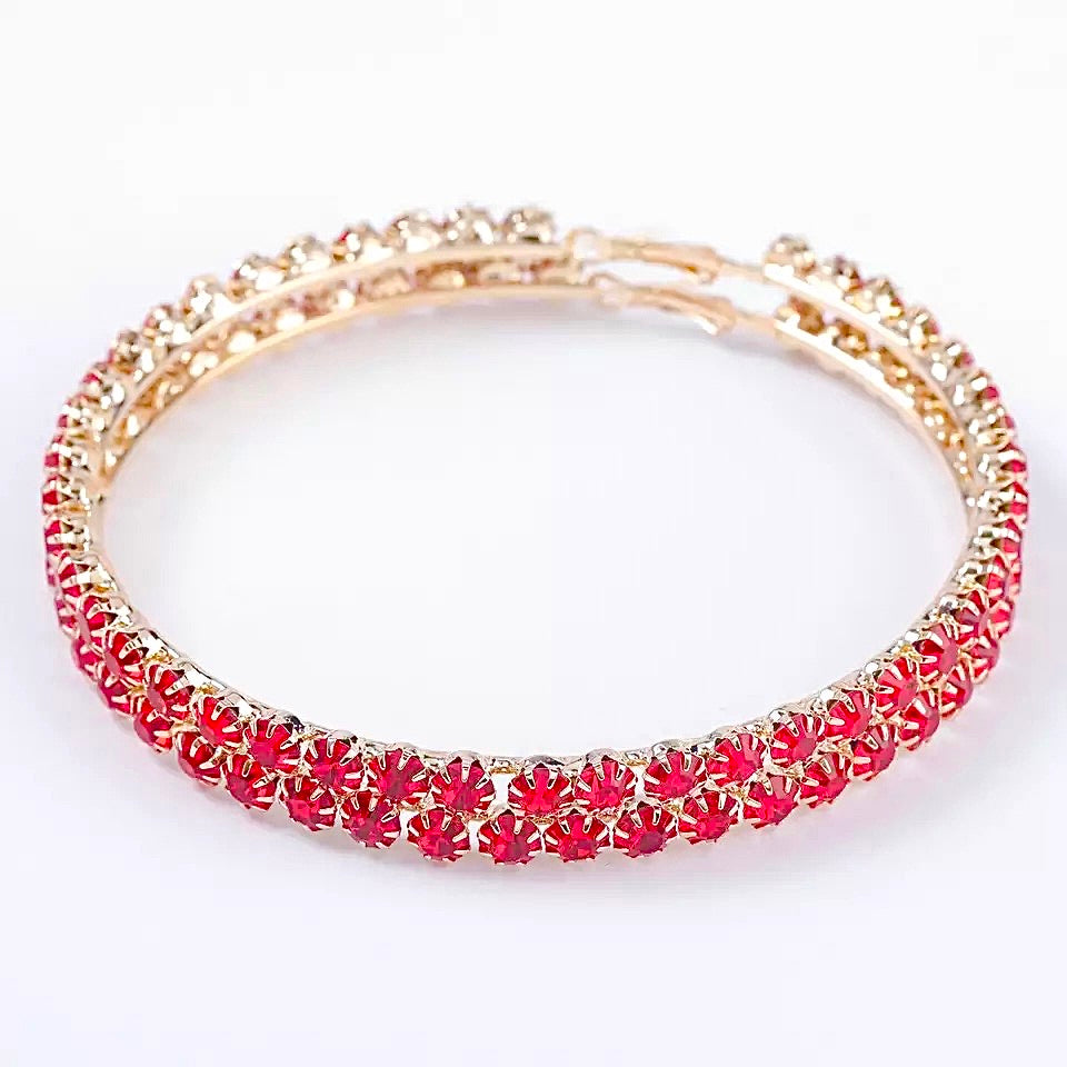 RUBY HOOP EARRINGS