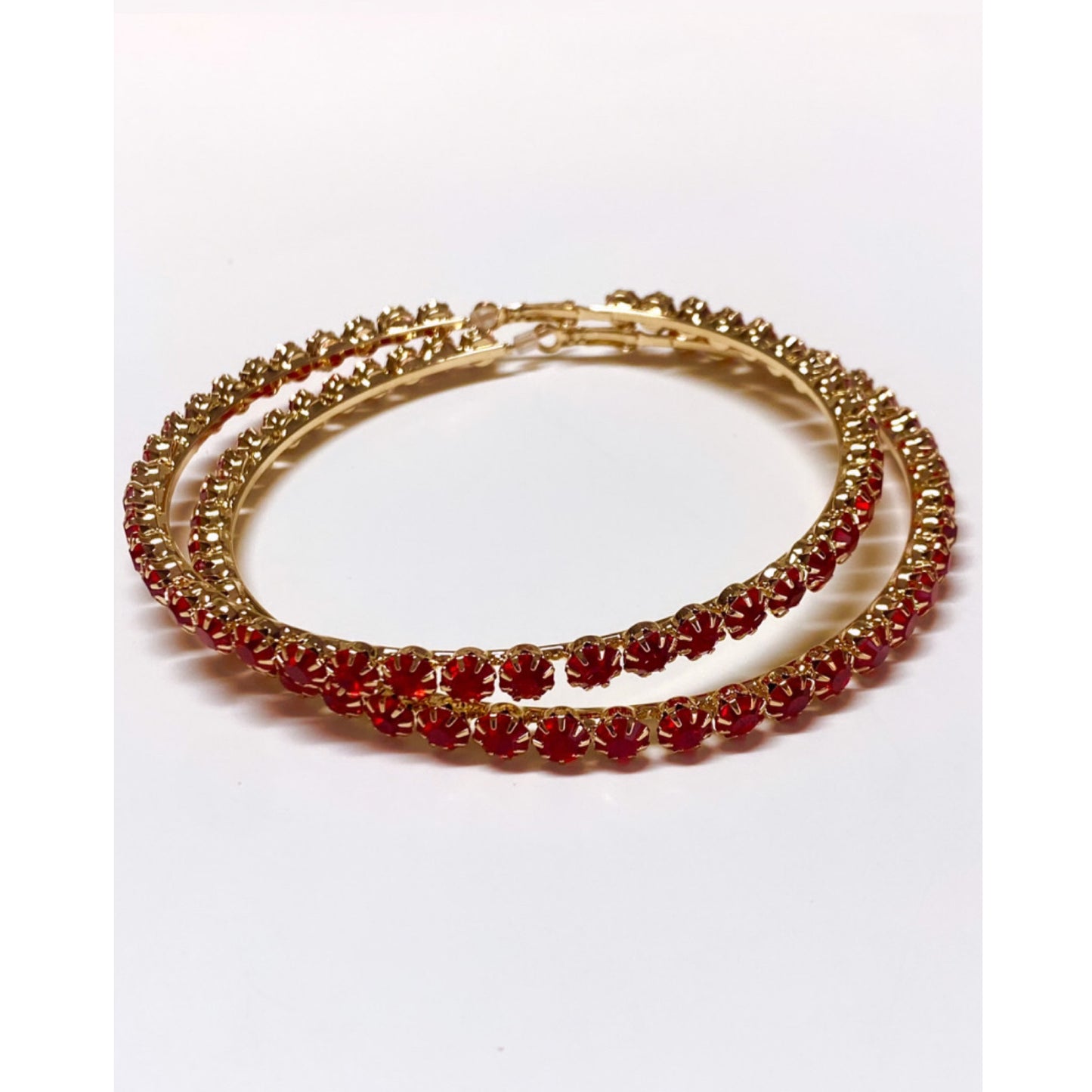 RUBY HOOP EARRINGS