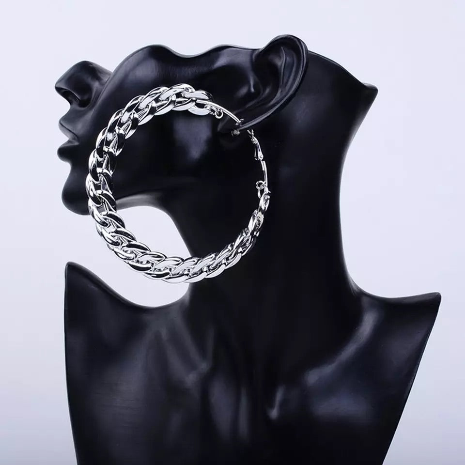 CUBAN LINK HOOP EARRINGS