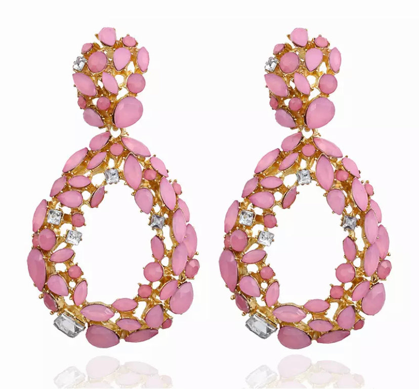 GLITZY WATER DROP EARRINGS