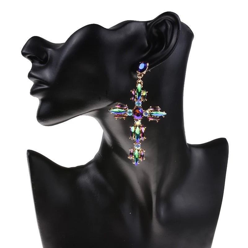 GLAM CROSS EARRINGS