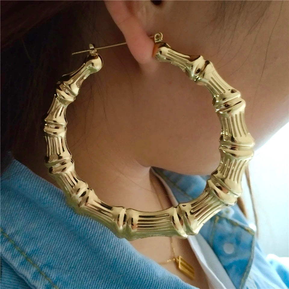 BAMBOO HOOP EARRINGS