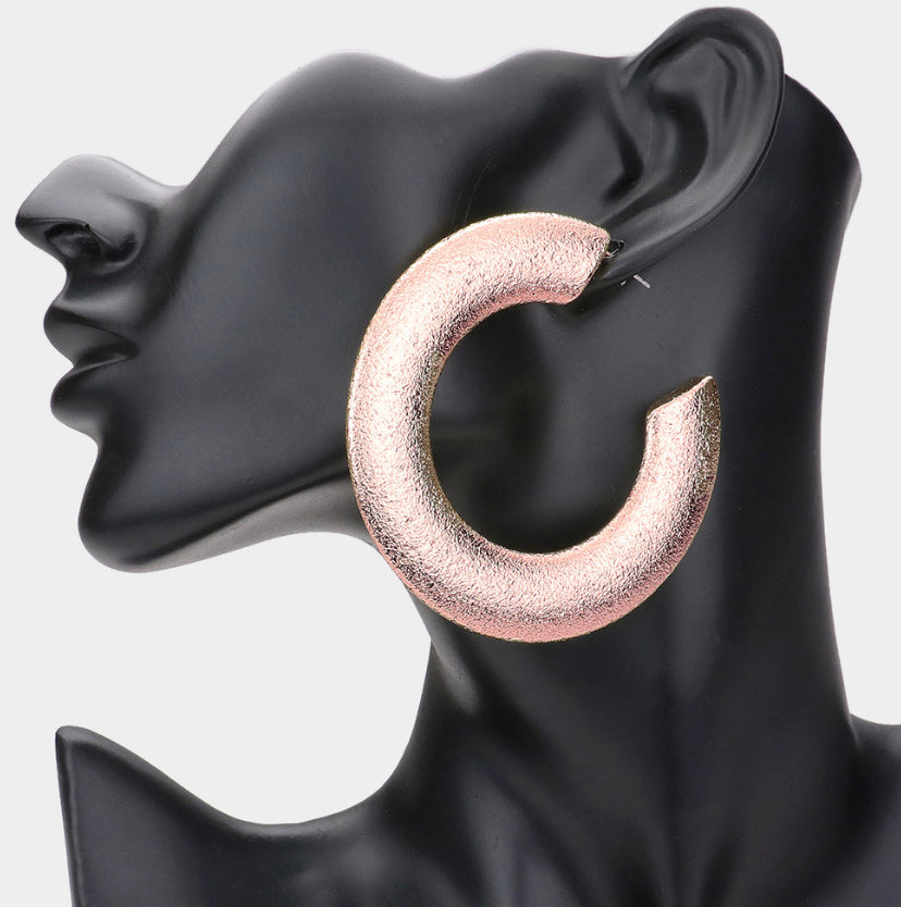 FROSTED HOOP EARRINGS