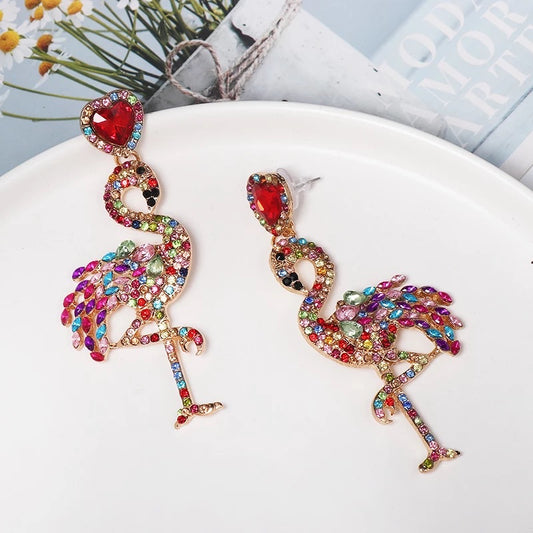 VIBRANT FLAMINGO STATEMENT EARRINGS