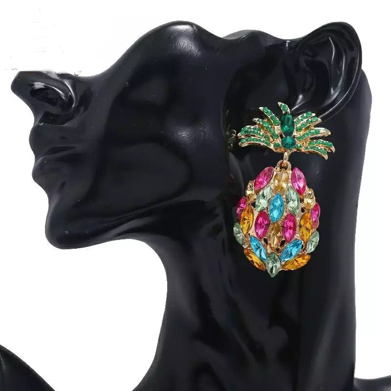 PINEAPPLE STATEMENT EARRINGS
