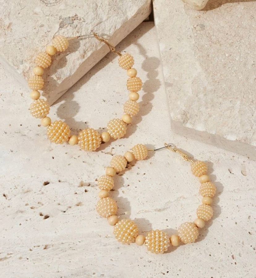 BEAD HOOP EARRINGS