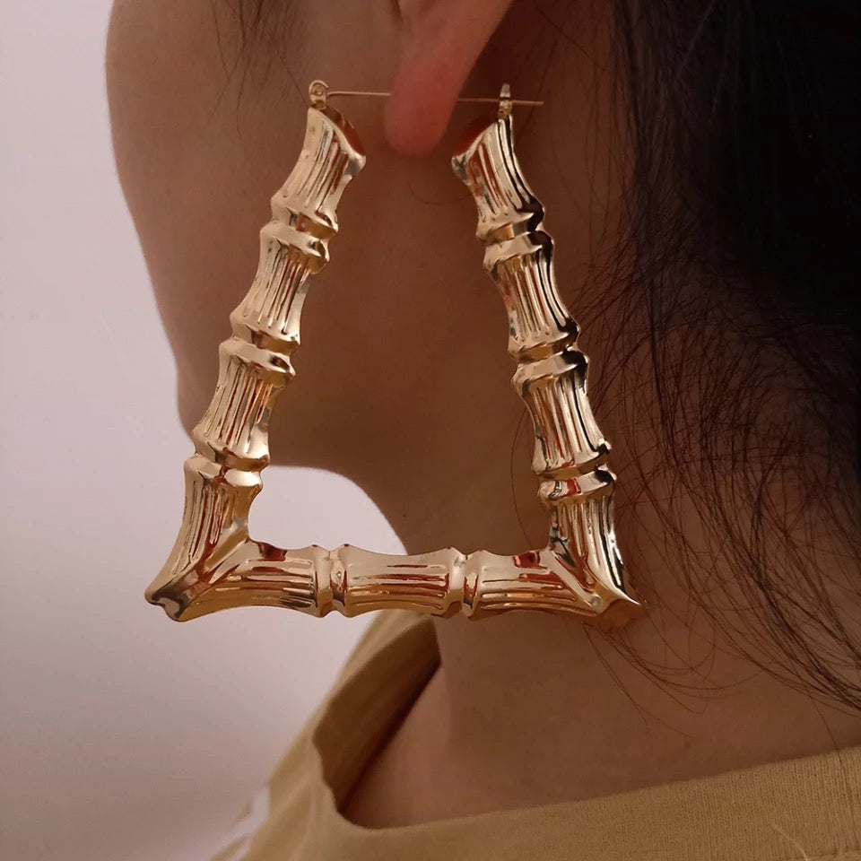 Bamboo Square Hoops