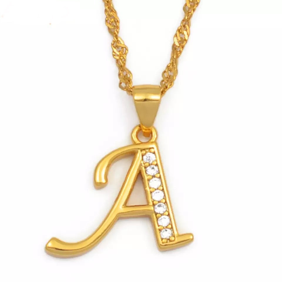 STAINLESS STEEL INITIAL NECKLACE(45cm)