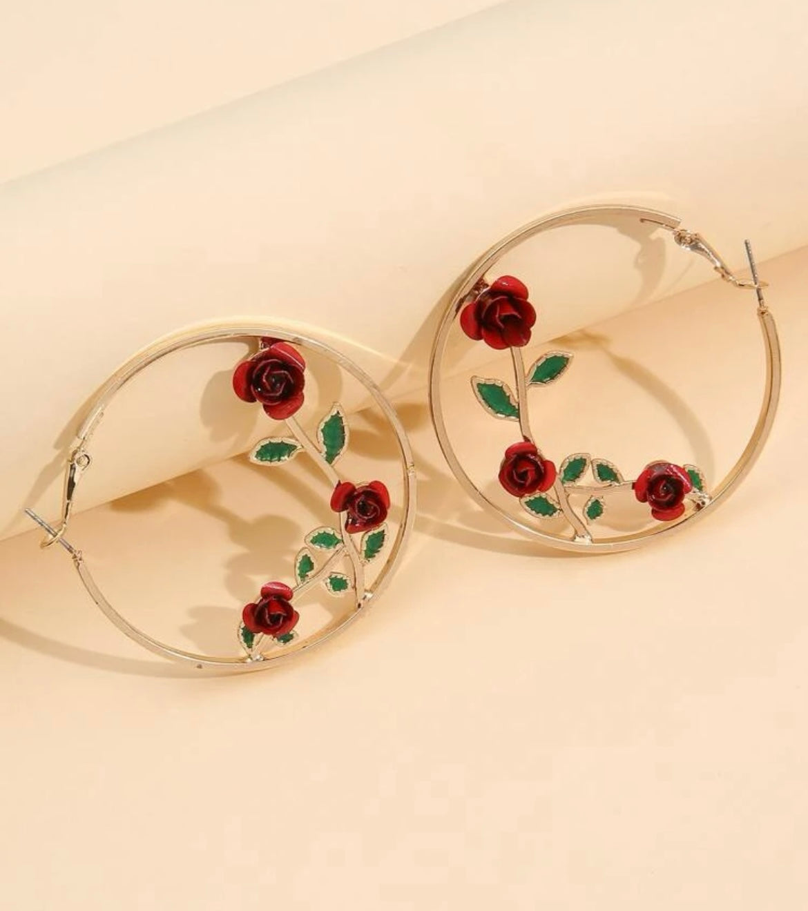 CAMELLIA HOOP EARRINGS