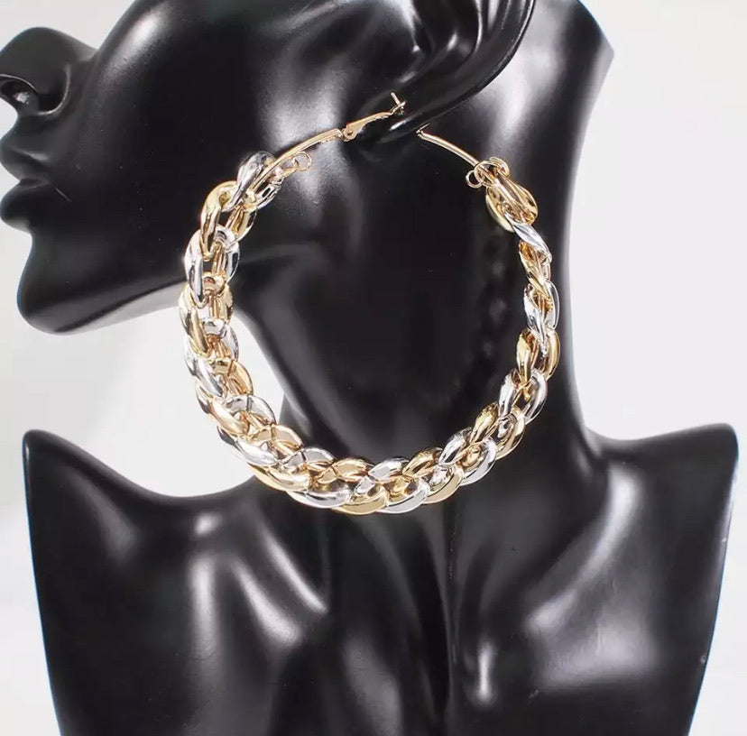 CUBAN LINK HOOP EARRINGS