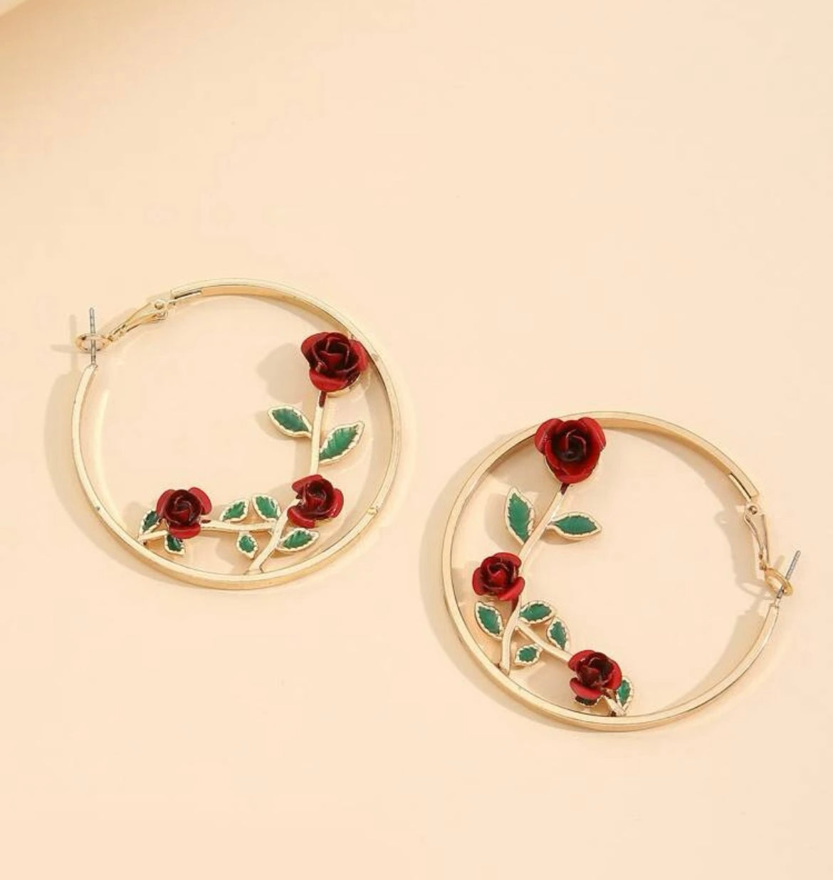 CAMELLIA HOOP EARRINGS
