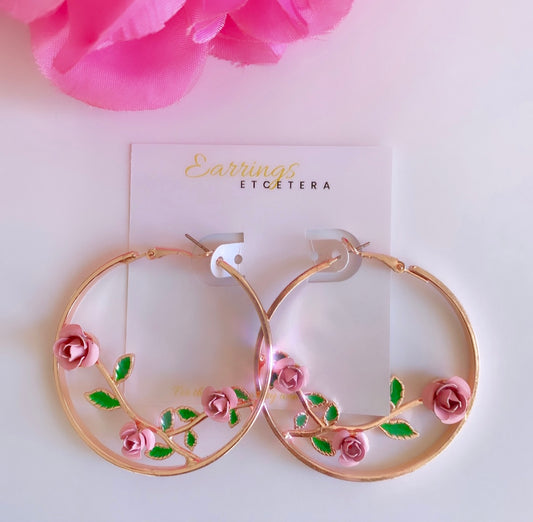 CAMELLIA HOOP EARRINGS