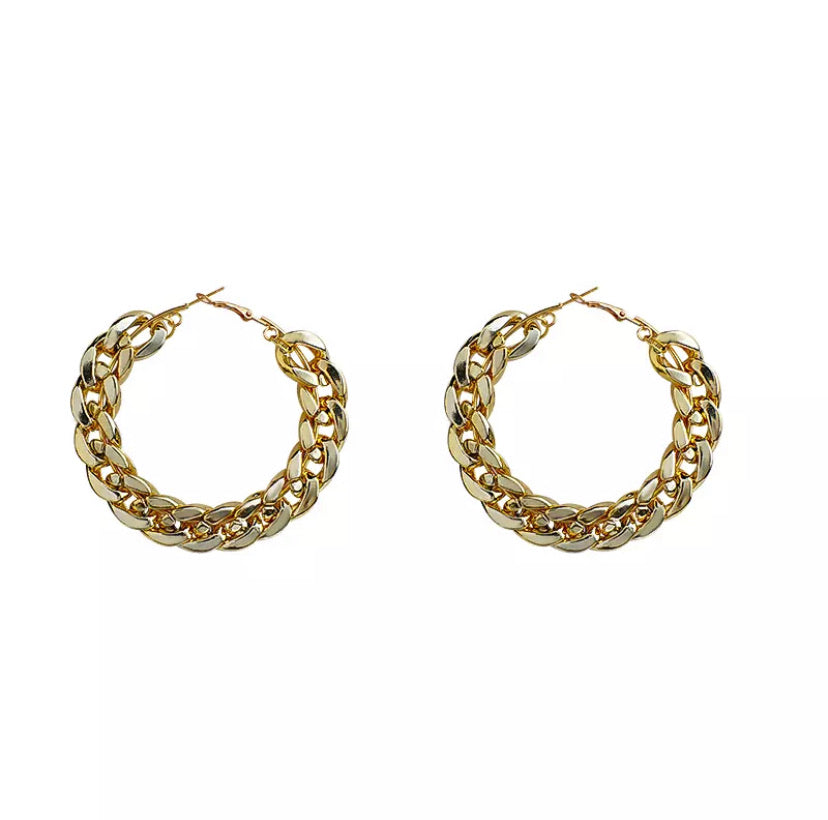 CUBAN LINK HOOP EARRINGS