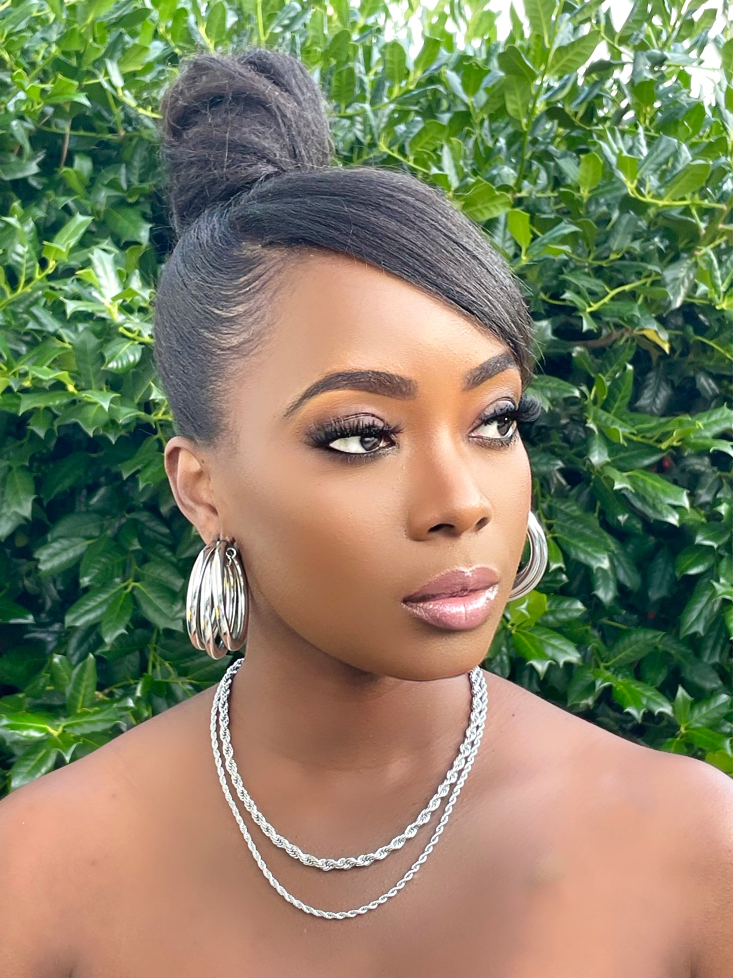 TRIFECTA HOOP EARRINGS (LARGE )