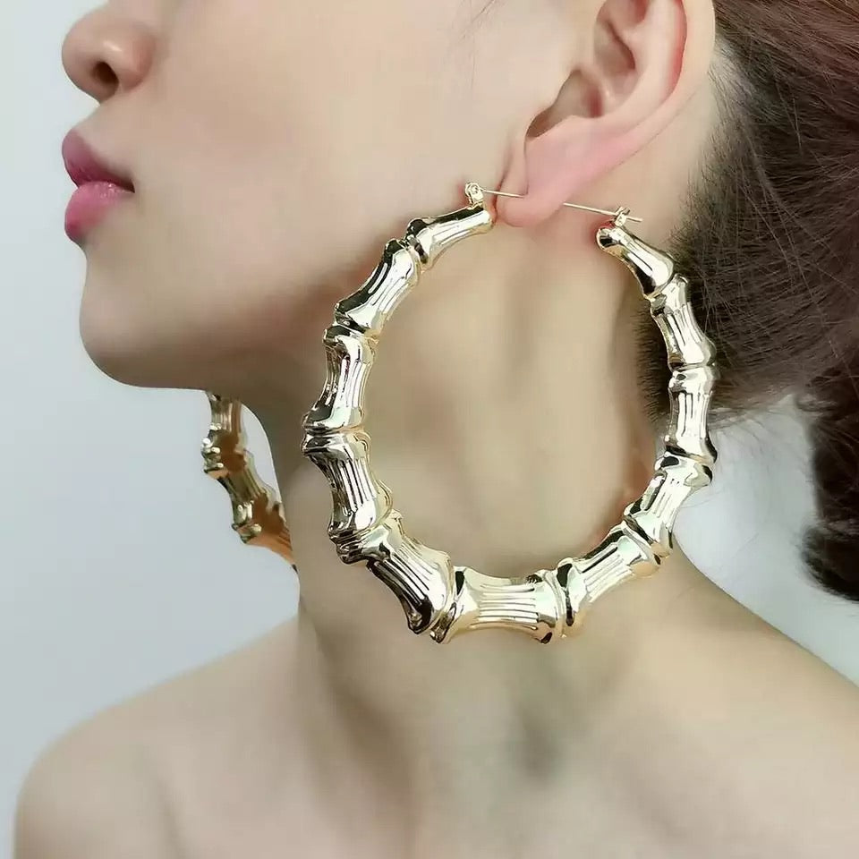 BAMBOO HOOP EARRINGS