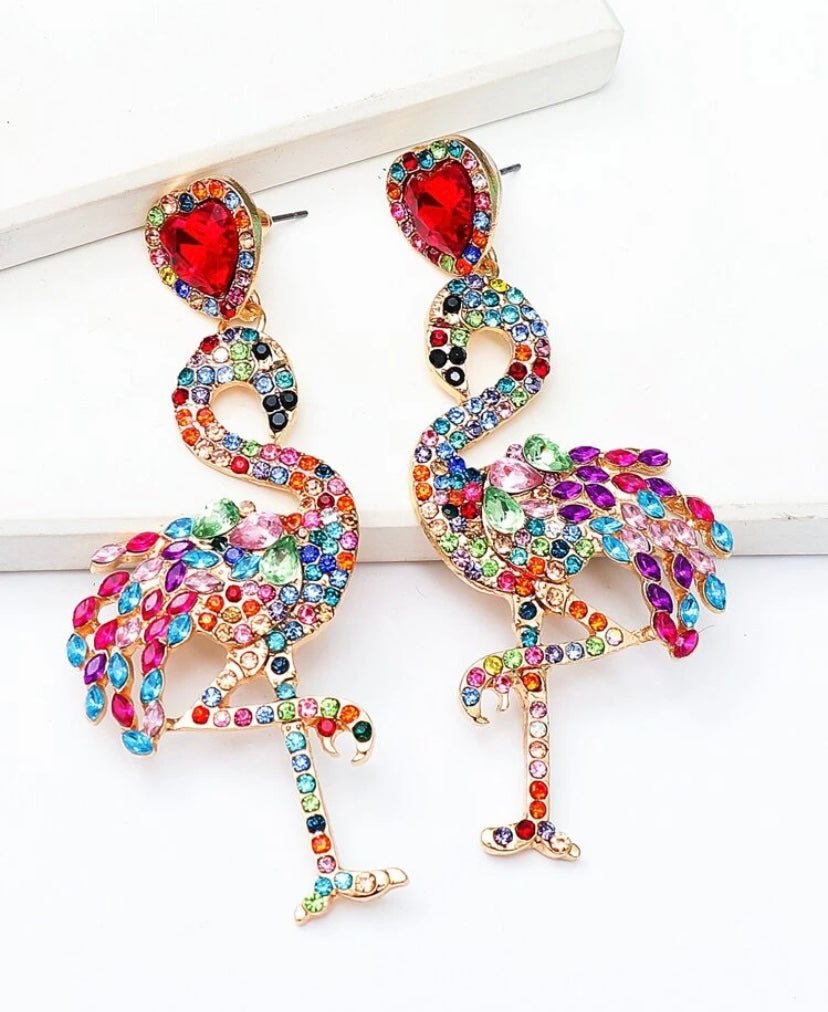 VIBRANT FLAMINGO STATEMENT EARRINGS