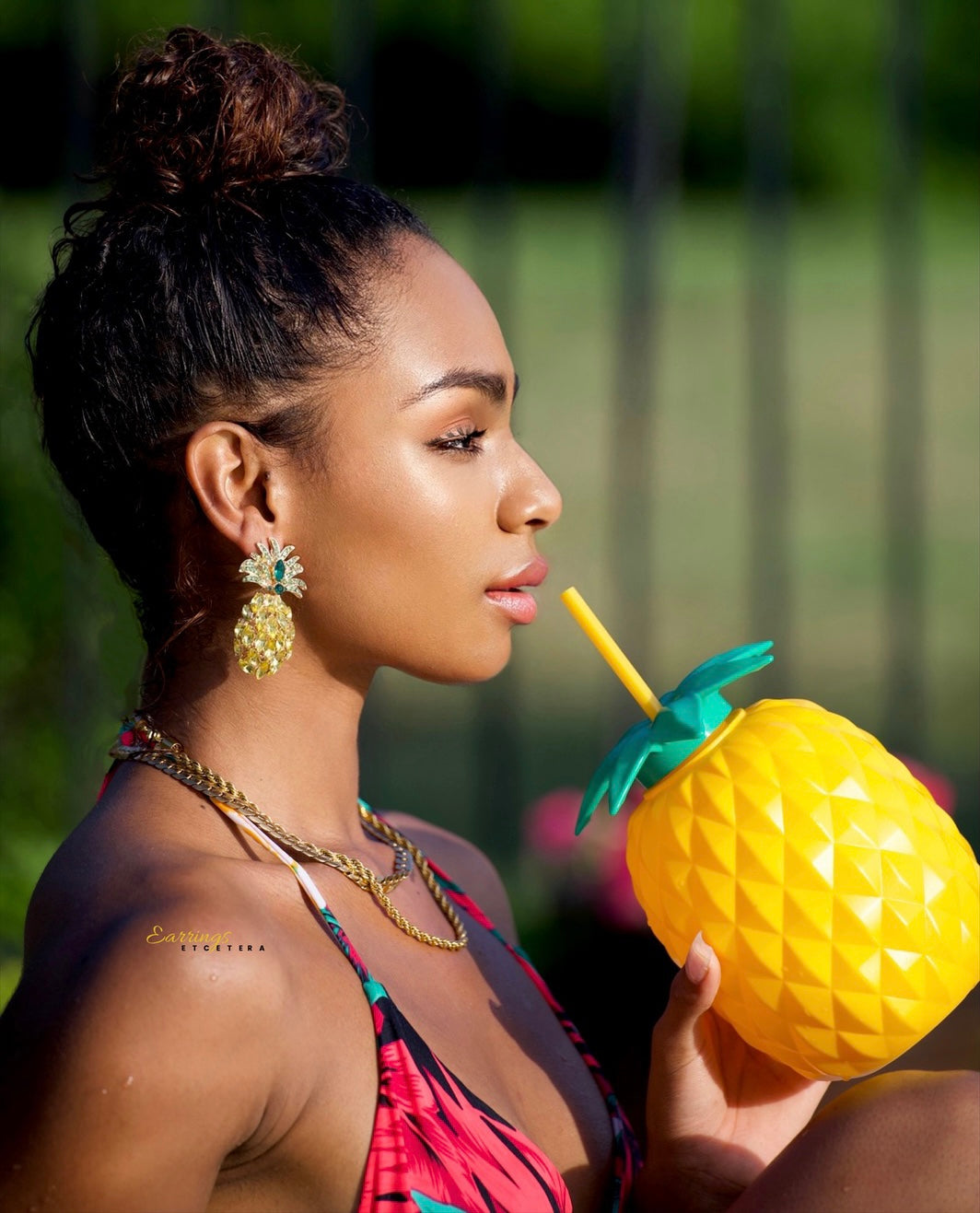 PINEAPPLE STATEMENT EARRINGS