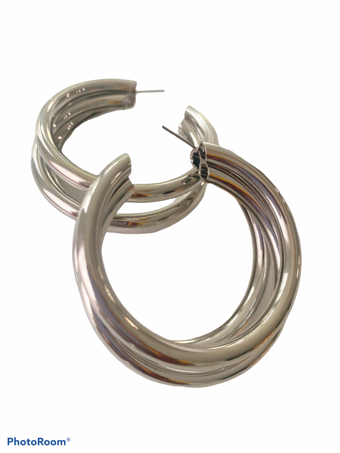 TRIFECTA HOOP EARRINGS (LARGE )