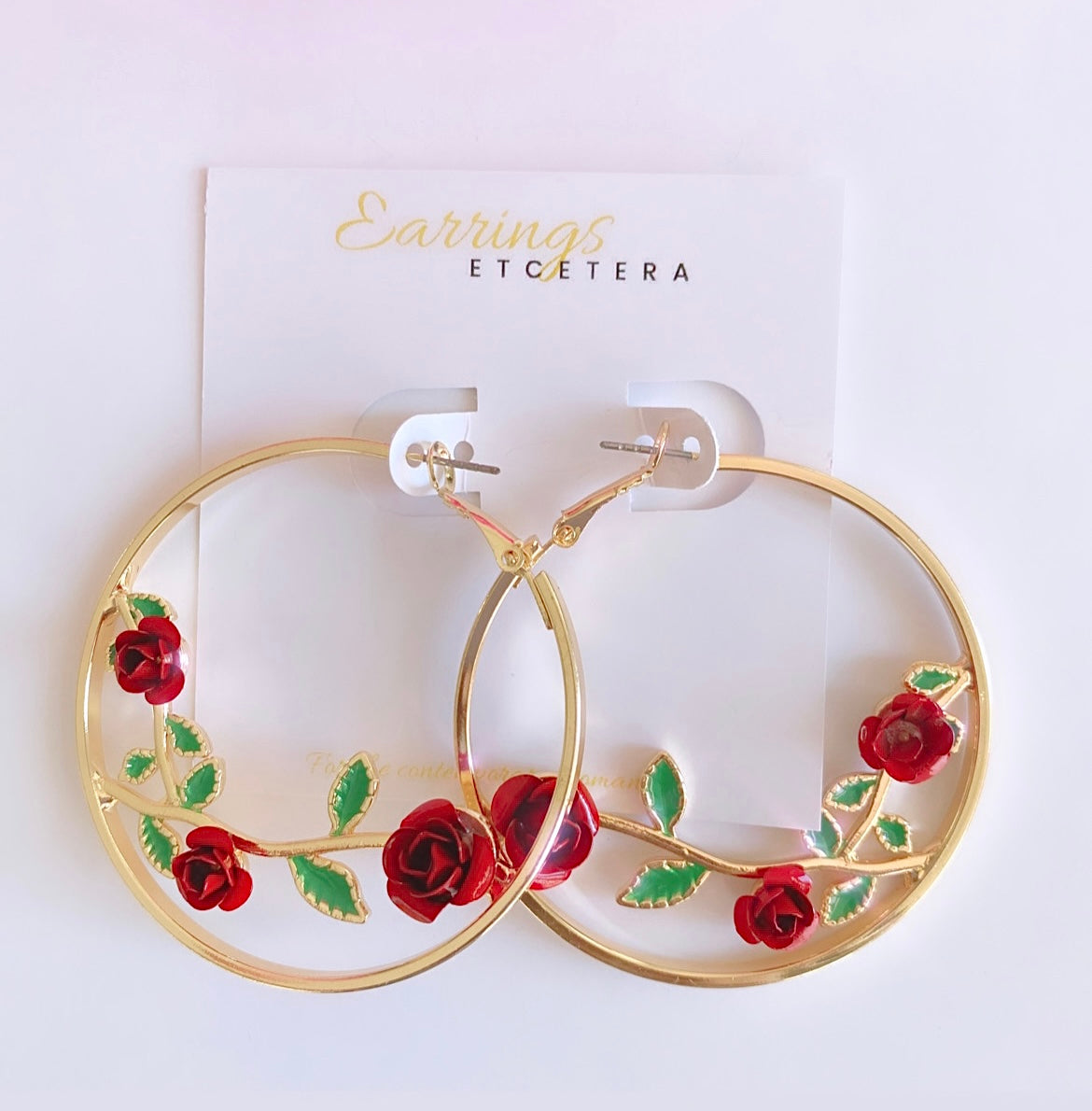 CAMELLIA HOOP EARRINGS