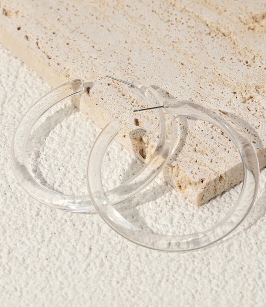CLEAR HOOP EARRINGS