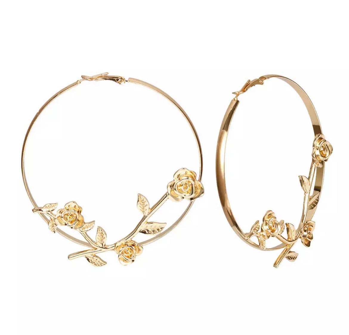 FLORAL HOOP EARRINGS