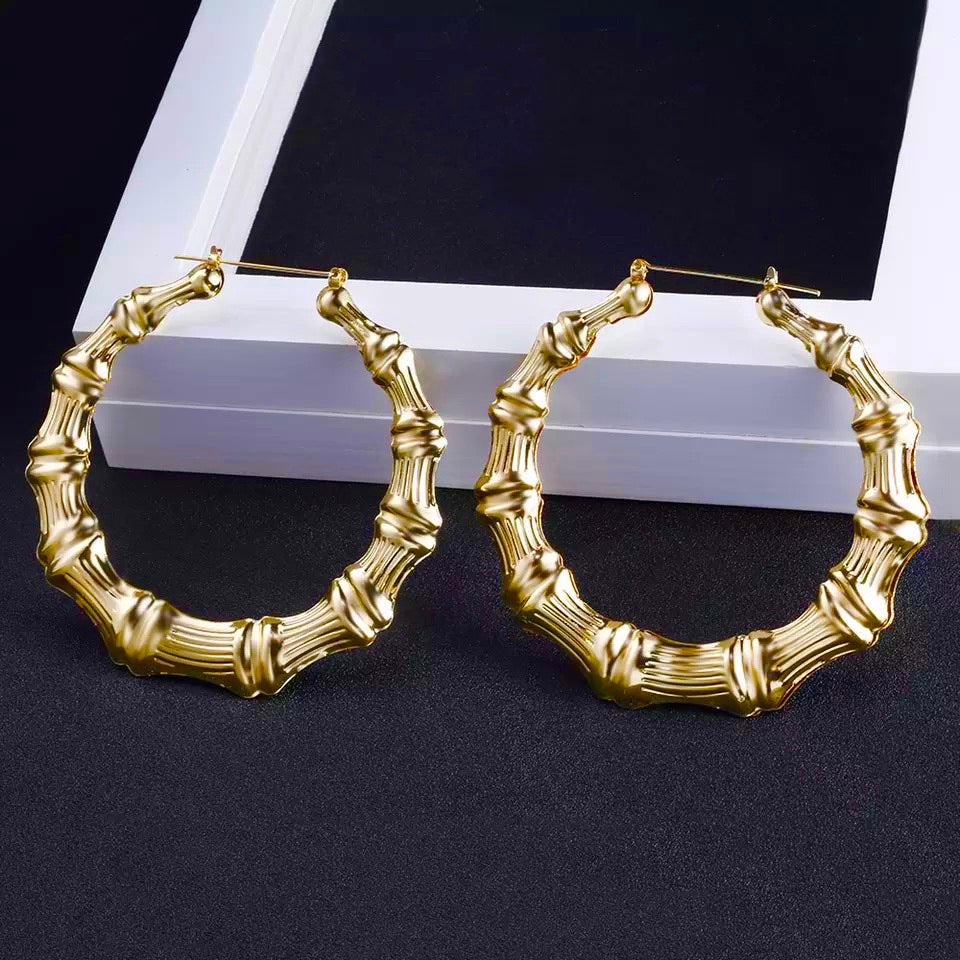 BAMBOO HOOP EARRINGS