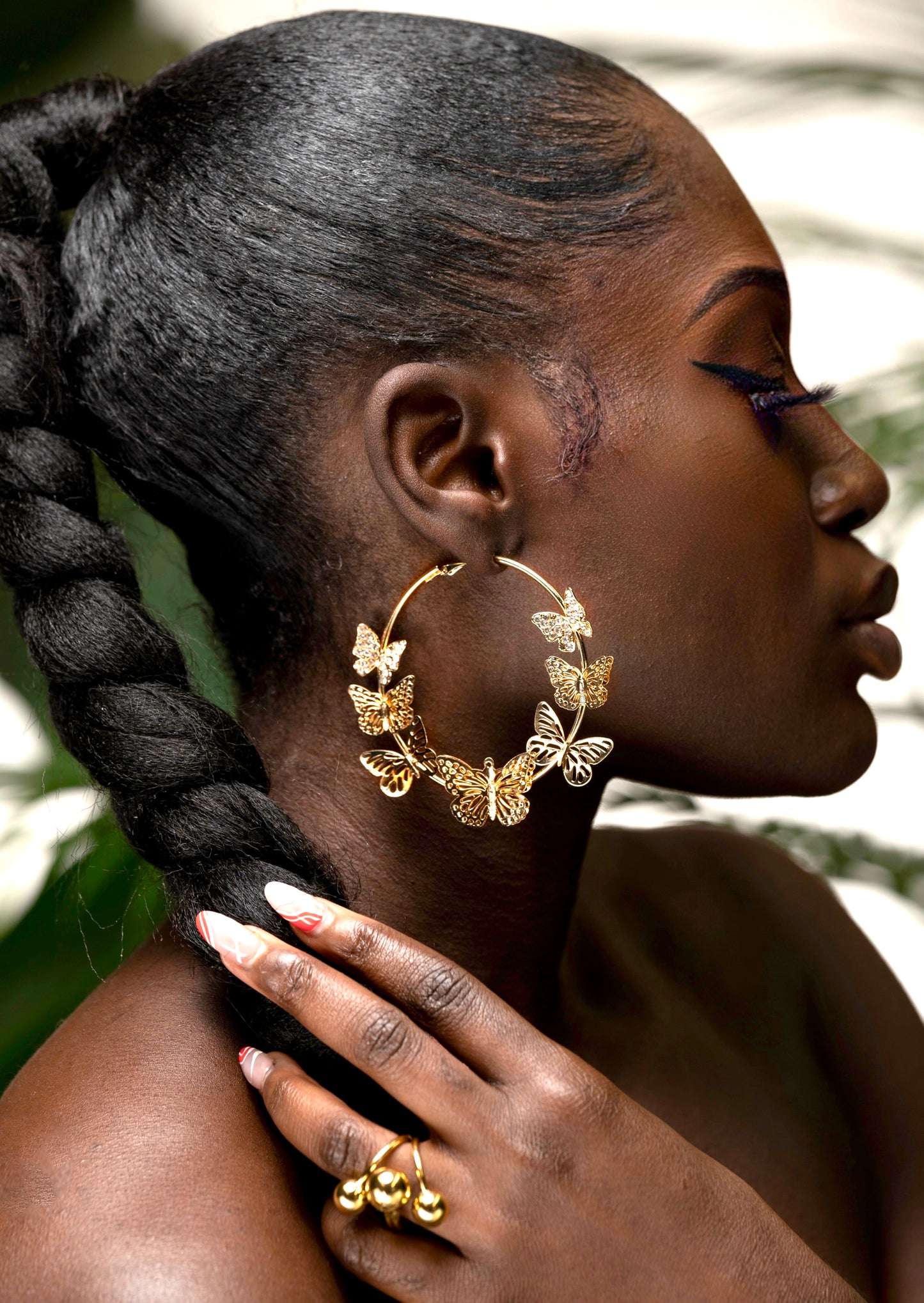 BUTTERFLY HOOP EARRINGS