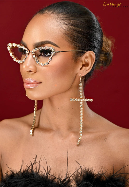 CROSS DROP EARRINGS