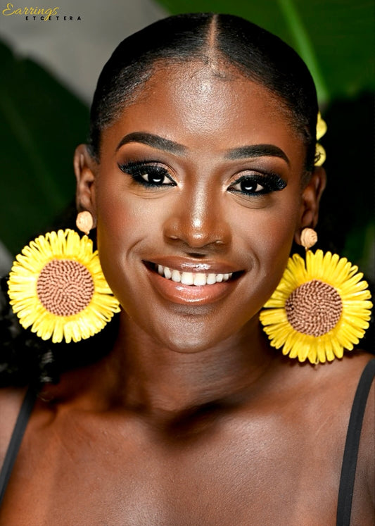 SUNFLOWER STATEMENT EARRINGS