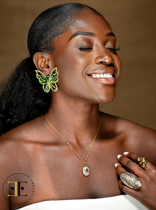 BUTTERFLY GEM OVERSIZED STUDS