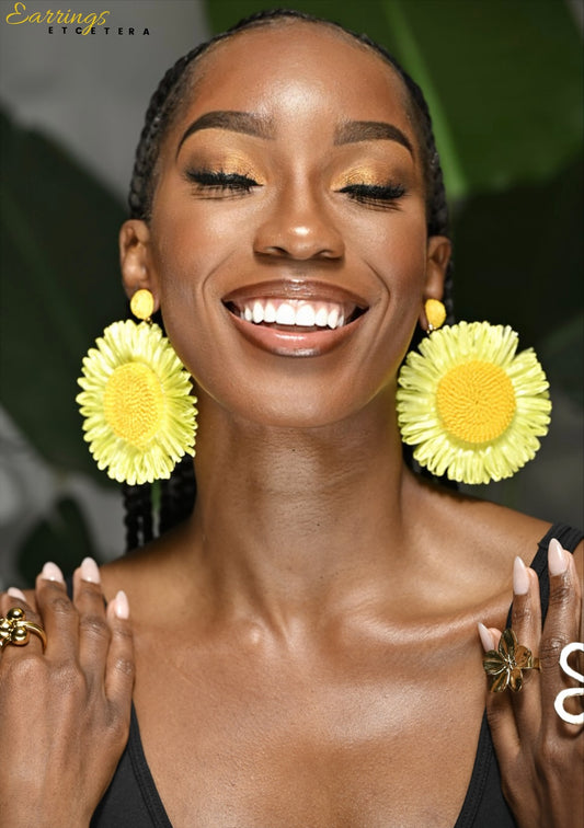 SUNFLOWER STATEMENT EARRINGS