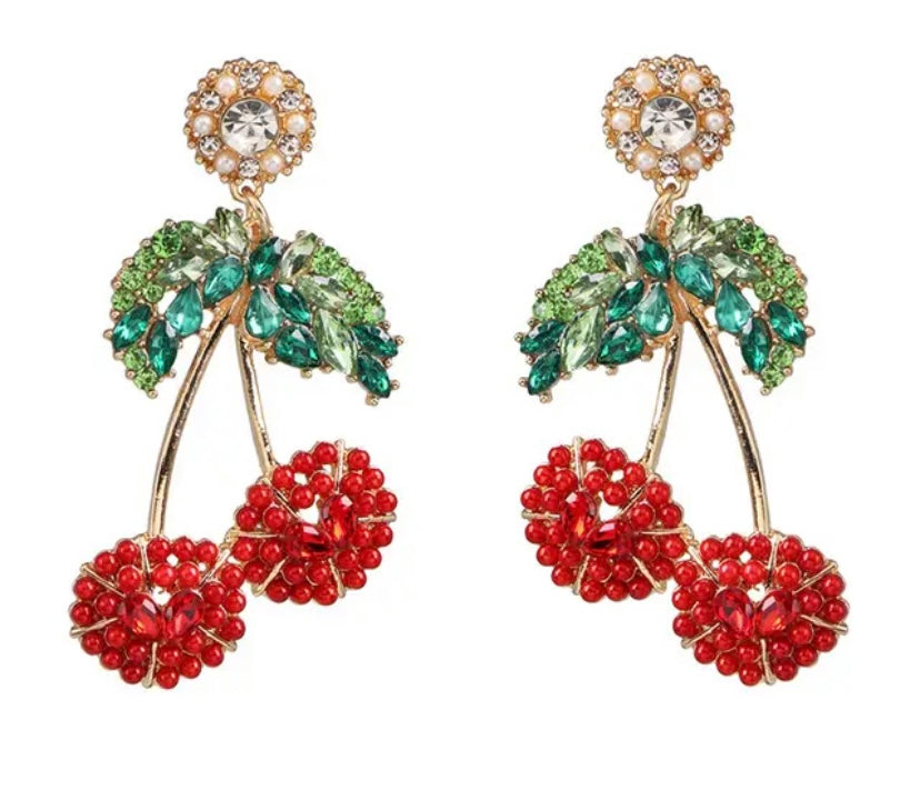 CHERRY ON TOP STATEMENT EARRINGS